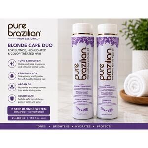 Pure Brazilian Always Blonde Shampoo & Conditioner Duo 13.5oz Color Care